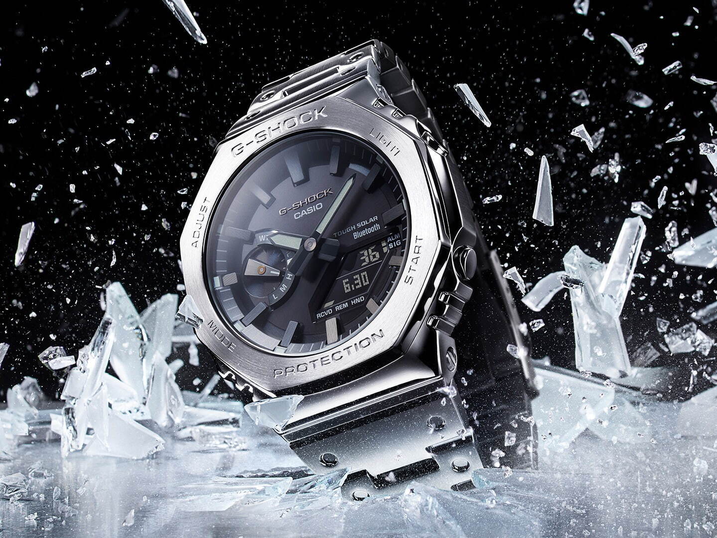 G-SHOCKの腕時計「2100」に“フルメタル”の新モデル、ステンレス