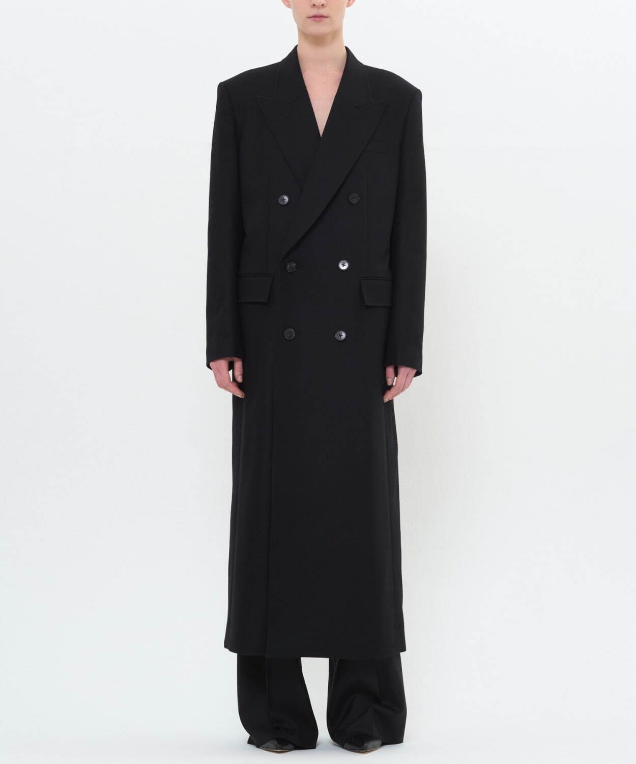 Black Maxi Double-Breasted Coat 119,900円