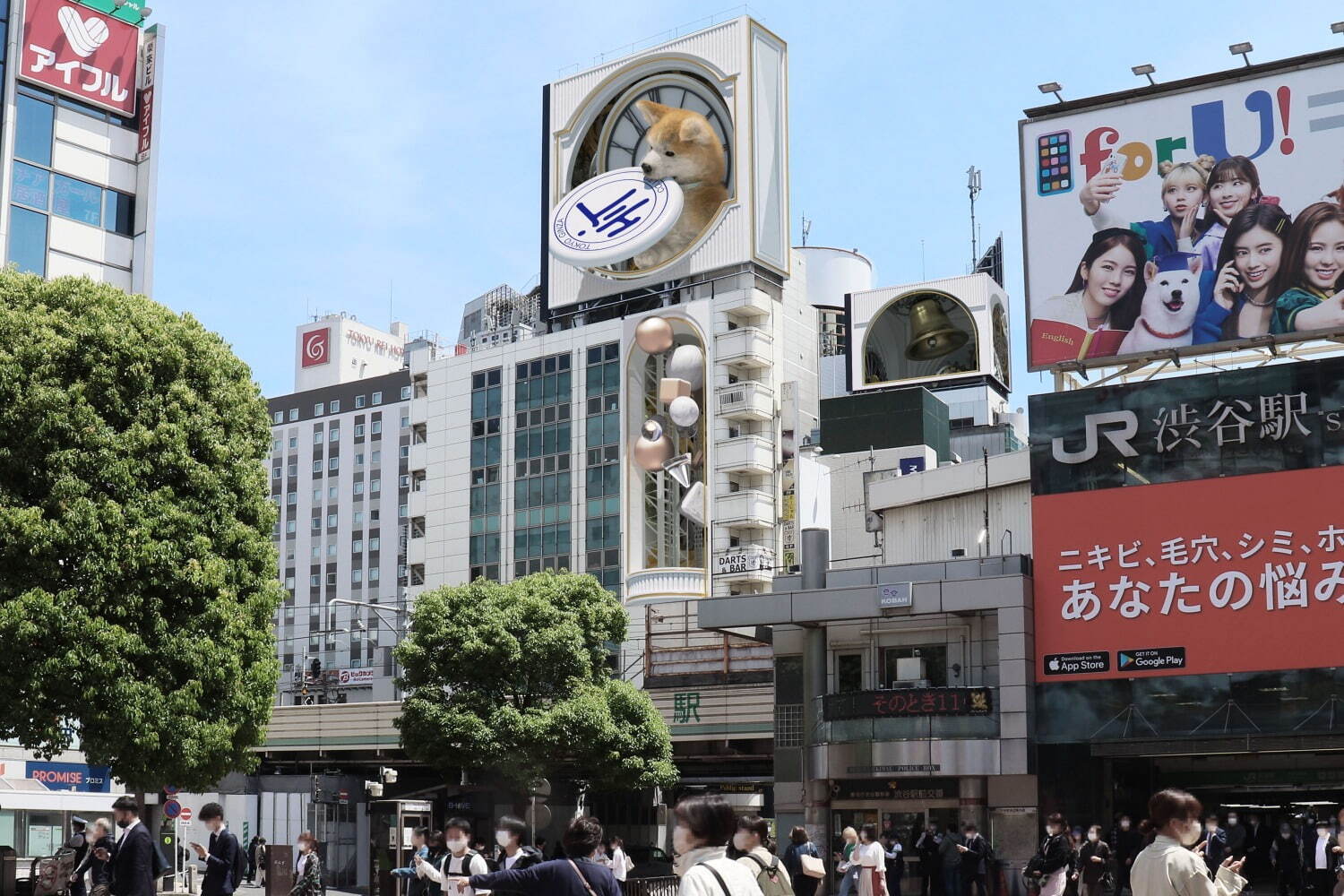 超巨大“秋田犬の子犬”3Dカラクリ時計が渋谷駅前に、毎時0分に時刻を告知｜写真4