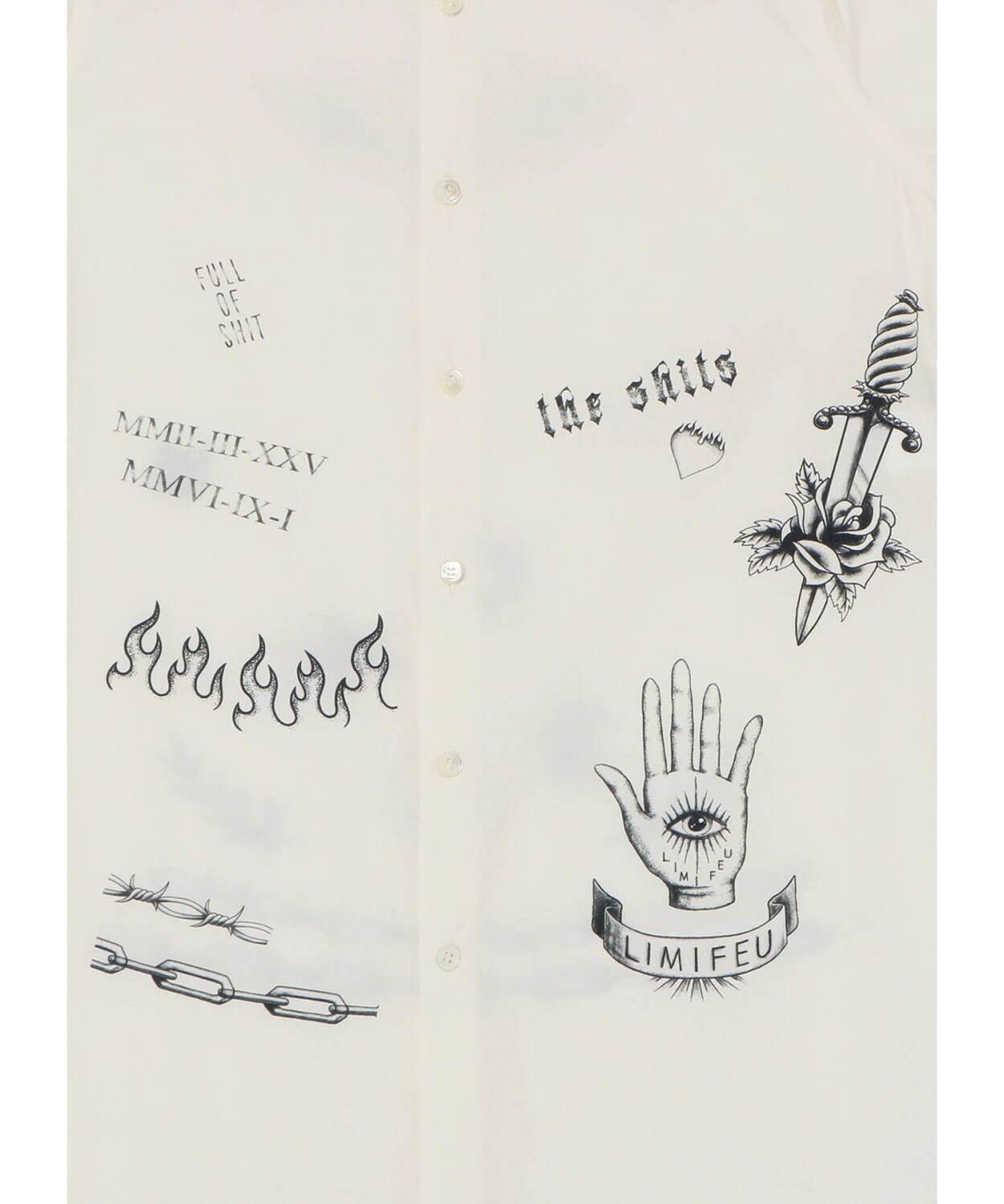 リミ フゥの“オールドスクールタトゥー”シャツ、燃えるハートや薔薇モチーフをプリント｜写真6