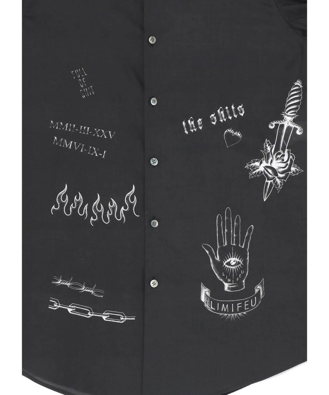 リミ フゥの“オールドスクールタトゥー”シャツ、燃えるハートや薔薇モチーフをプリント｜写真15