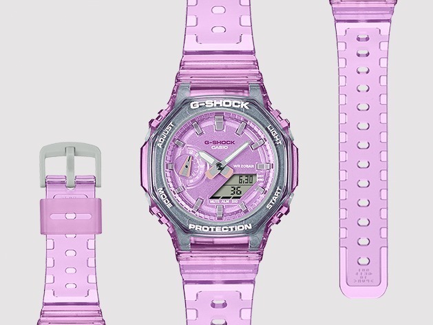 G-SHOCK“ペールトーン”のスケルトン腕時計、コンパクトな八角形ケースモデル｜写真3