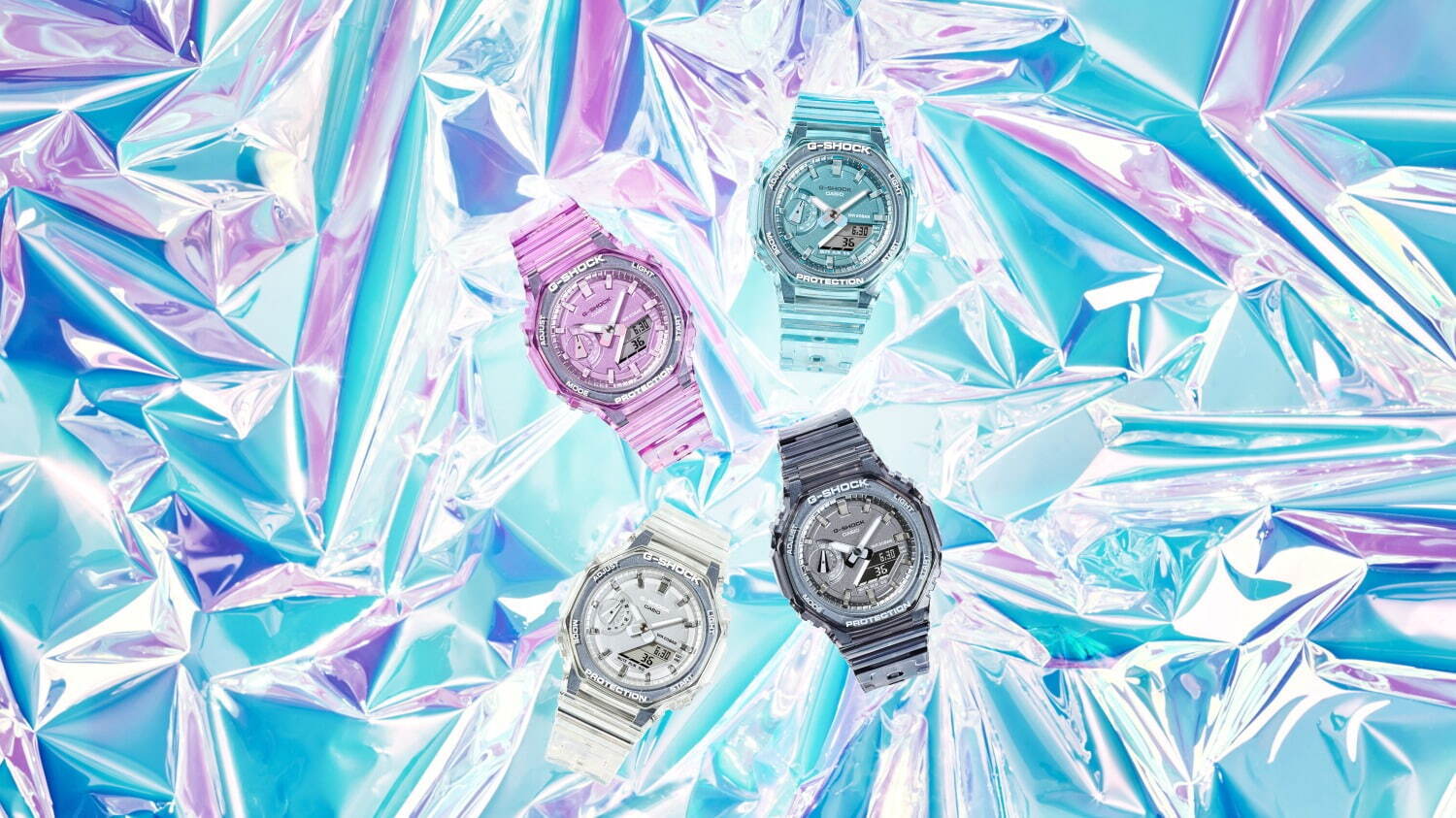 G-SHOCK“ペールトーン”のスケルトン腕時計、コンパクトな八角形ケースモデル｜写真1