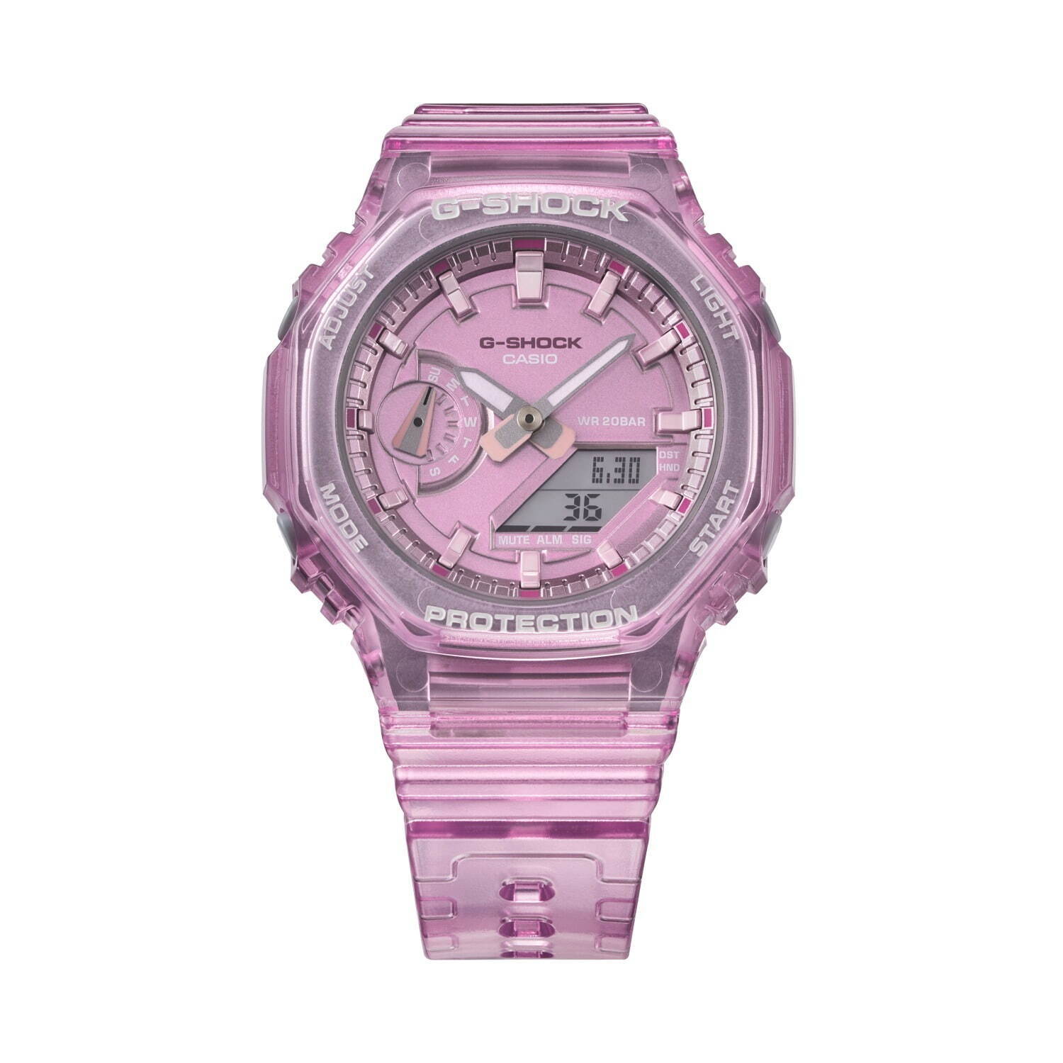 G-SHOCK“ペールトーン”のスケルトン腕時計、コンパクトな八角形ケースモデル｜写真10