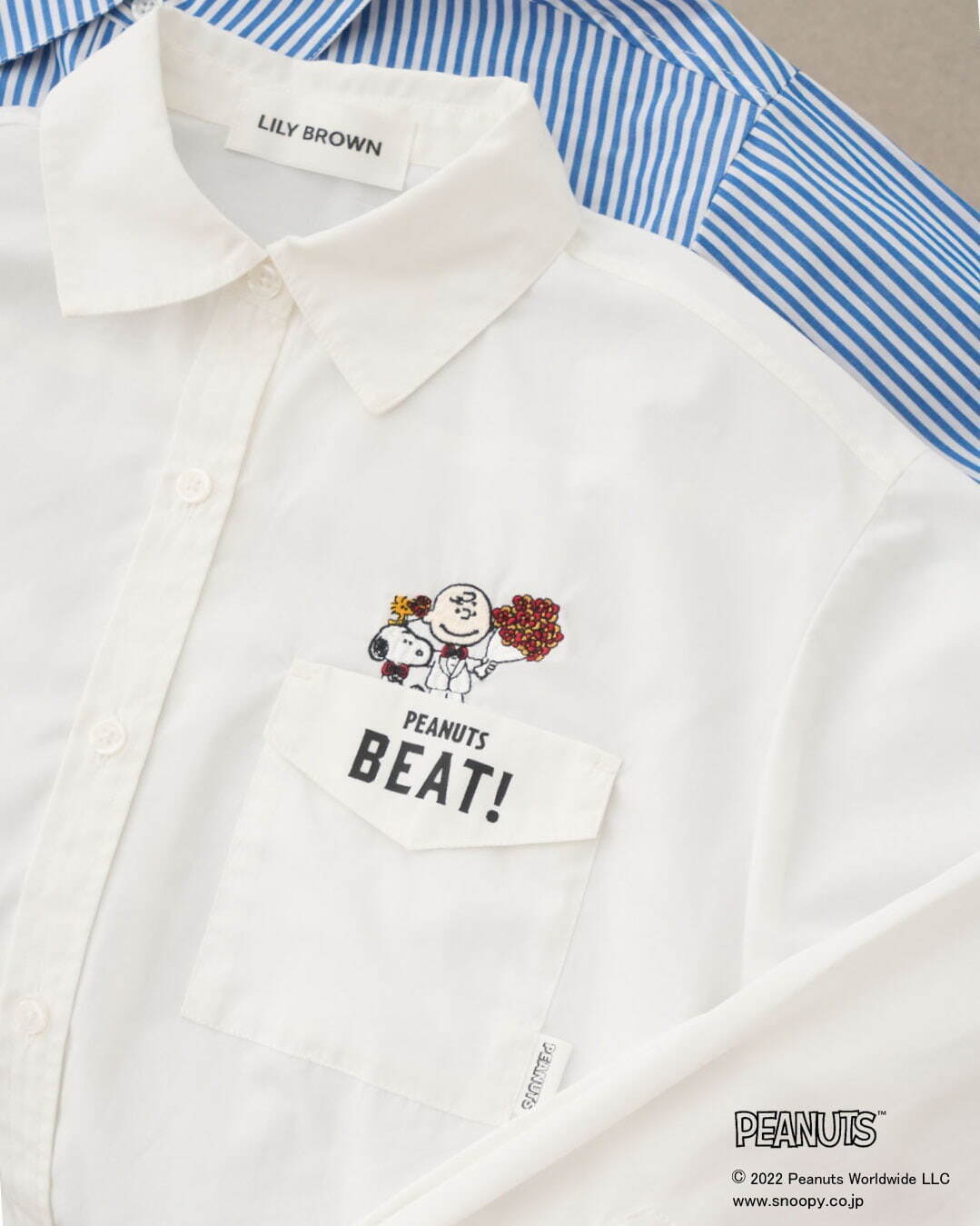 PEANUTS broad shirt 各13,860円