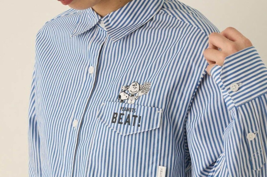 リリー ブラウン「ピーナッツ」とコラボ、チャーリー・ブラウン刺繍のシャツやスヌーピーのバッグ