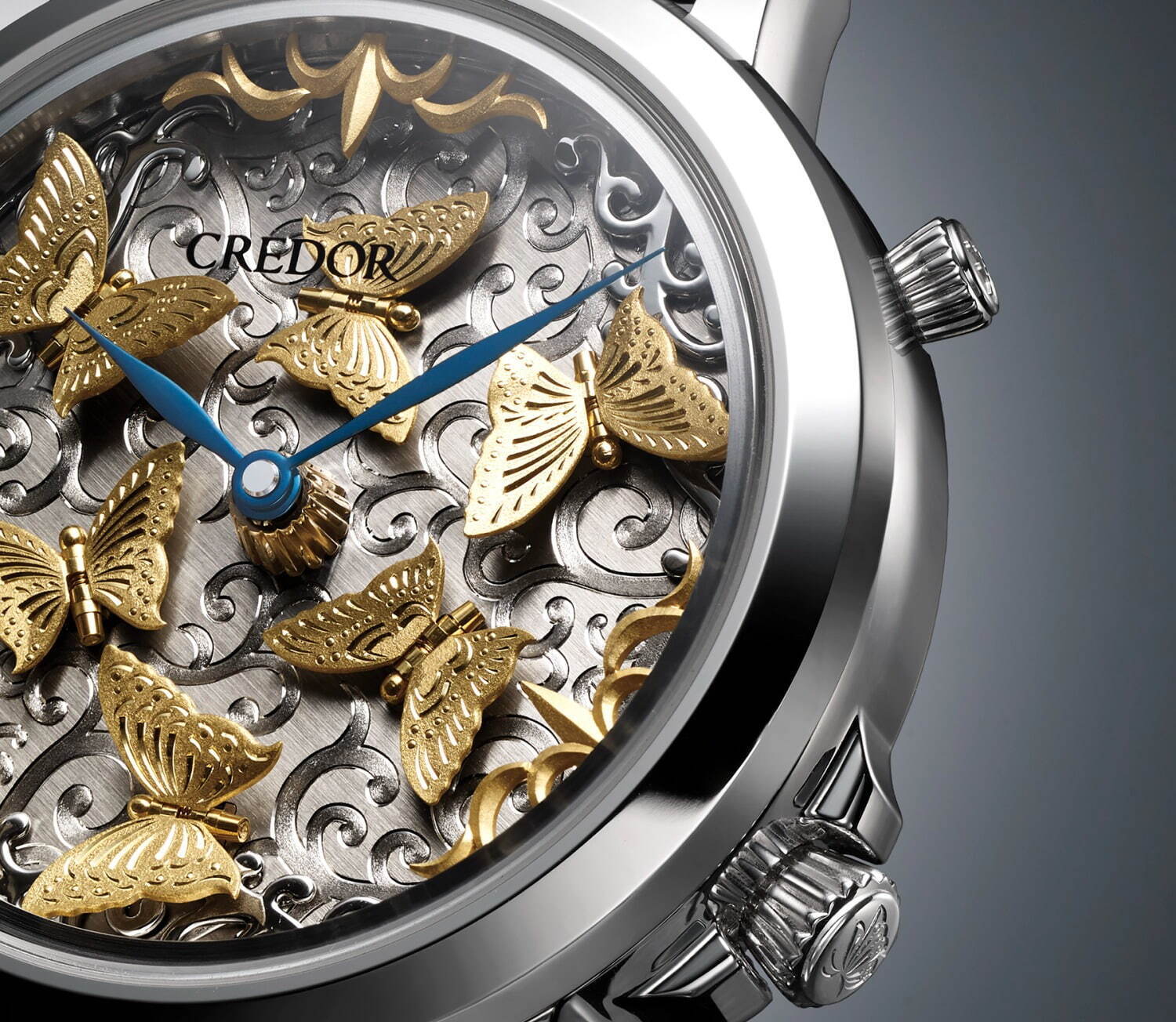 クレドールより6匹の蝶が文字板に羽ばたく限定腕時計、現代の名工