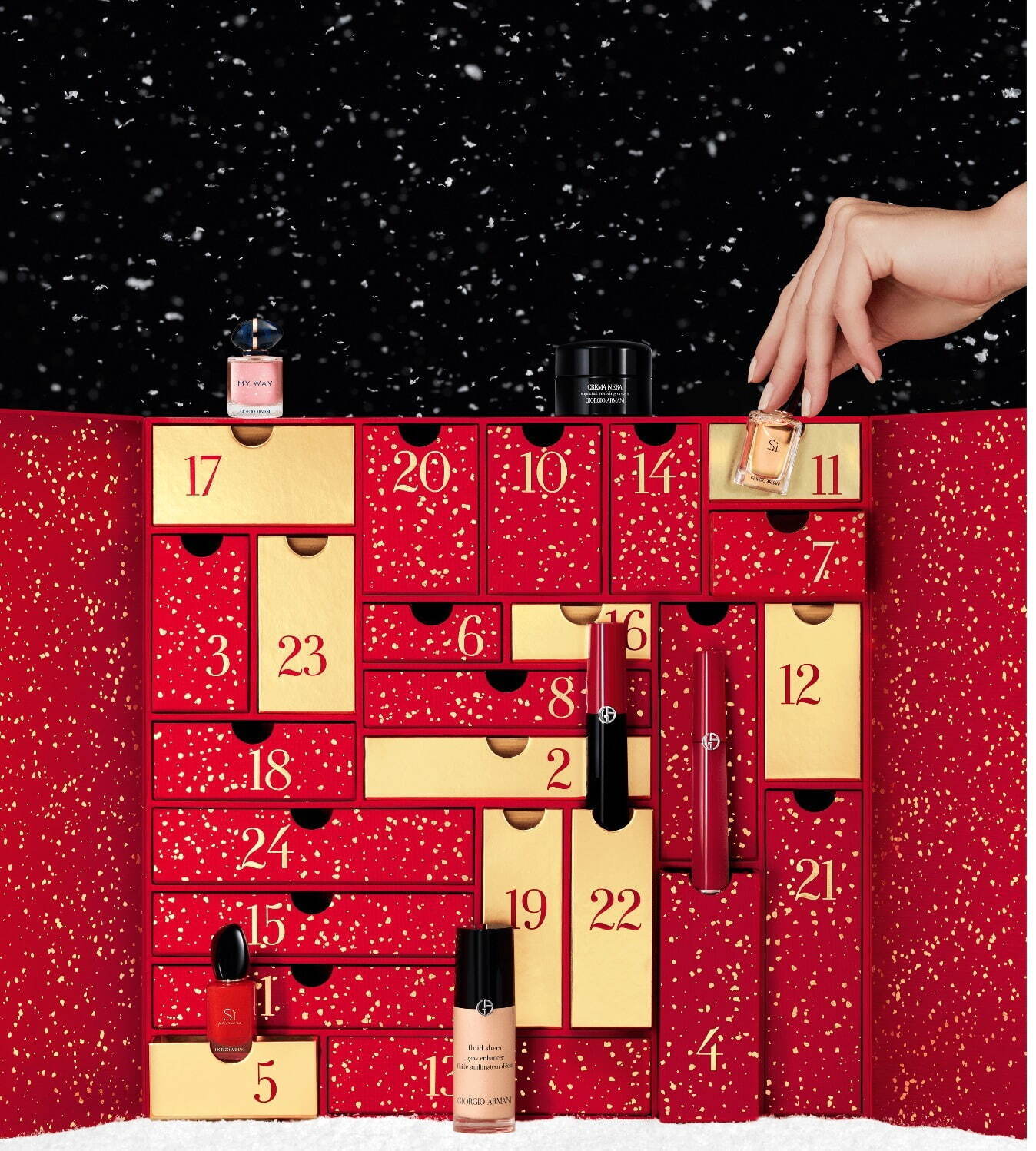 アルマーニ ビューティ22年クリスマスコフレ、人気コスメ"現品入り”豪華アドベントカレンダー｜写真1