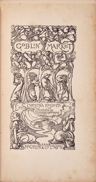 クリスティーナ・ロセッティ著、ローレンス・ハウスマン画『ゴブリン・マーケット』中扉 1893年刊 群馬県立館林美術館蔵