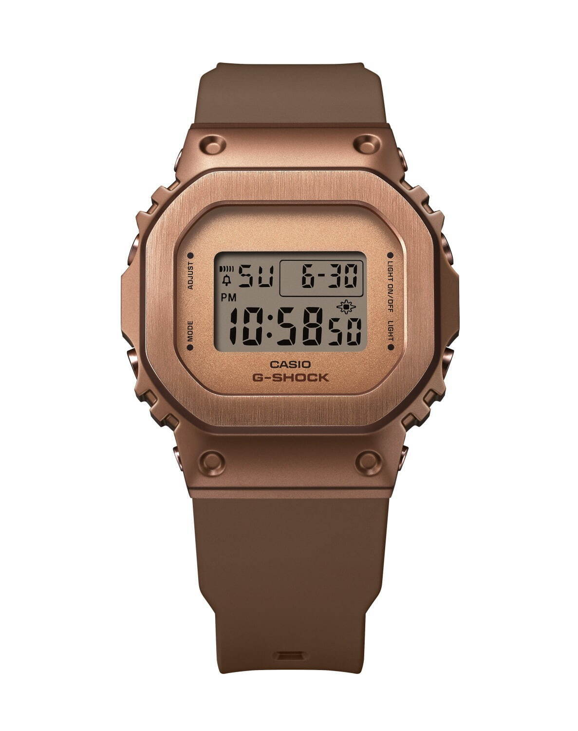 G-SHOCK“全面ブロンズカラー”のコンパクト腕時計、スクエア＆八角形の艶消しメタルベゼル｜写真7