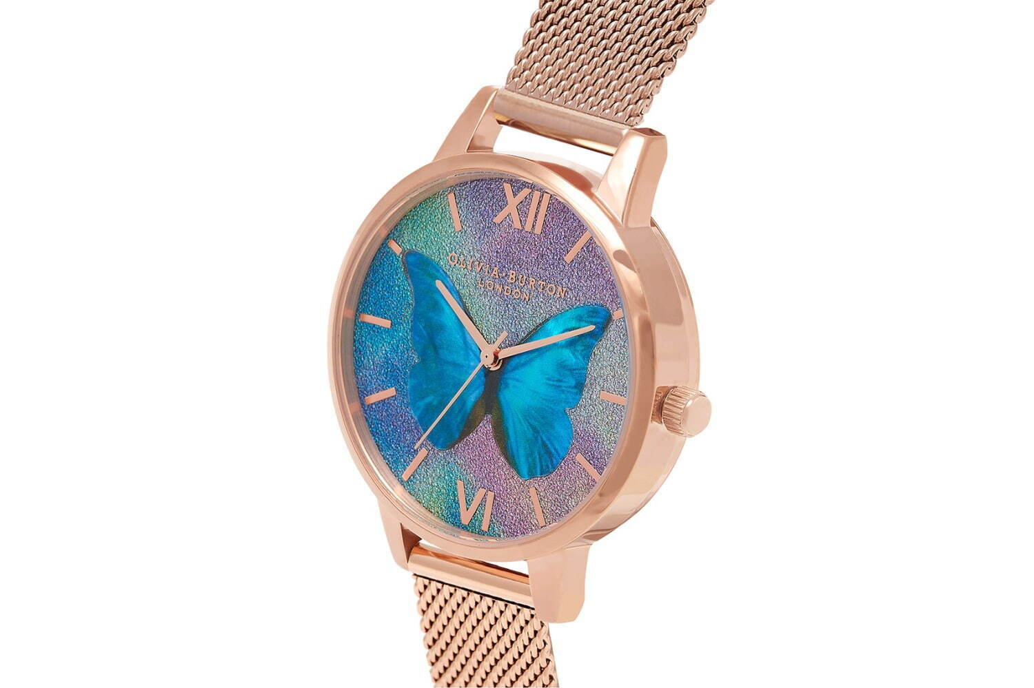 オリビア・バートンから“モルフォ蝶”モチーフの新作腕時計、神秘的な青い羽をグリッター文字板に｜写真3