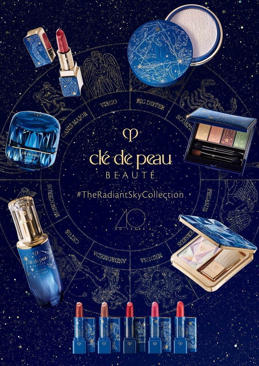 Cle de Peau Beaute 22 years Christmas coffret & cosmetics, 4-color eye palette and lip set inspired by 