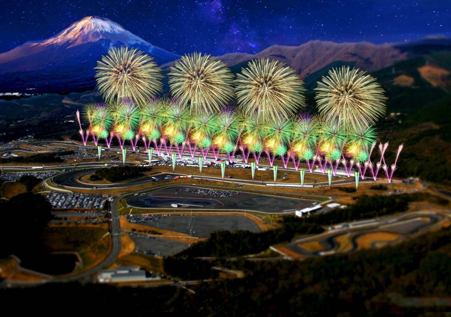 富士山×花火×モータースポーツの“劇場型”花火大会、富士スピードウェイで開催｜写真2