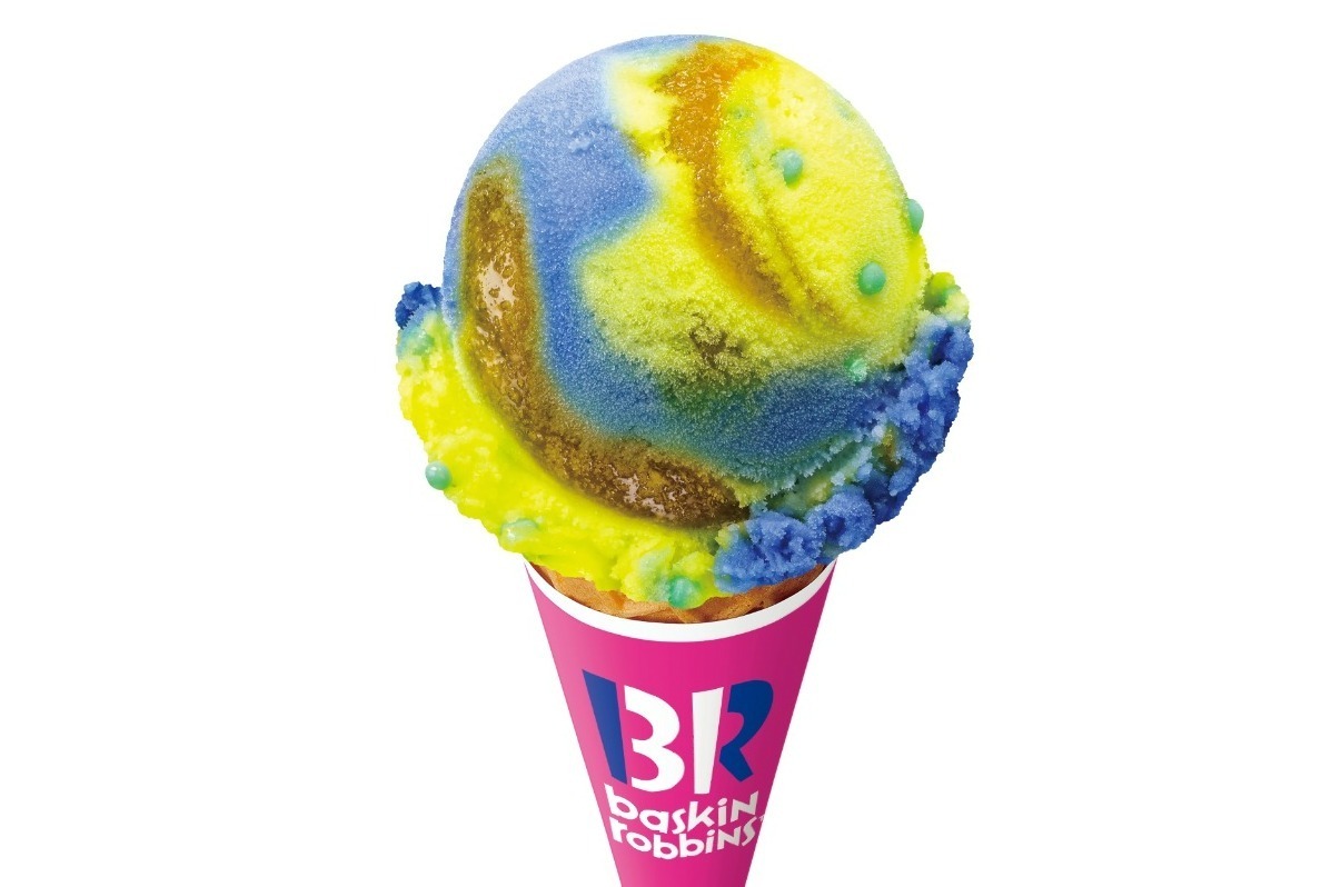 アイスクリームケーキ｜サーティワン×『スプラトゥーン3』インクのように鮮やか“グレープソーダ”ソルベ、チョコパフ入り