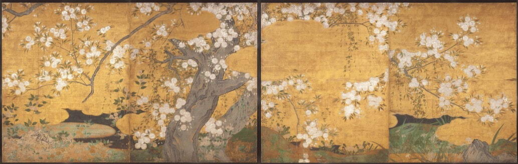 国宝 長谷川久蔵《桜図》五面のうち四面 桃山時代 16世紀 智積院［全期間展示］
