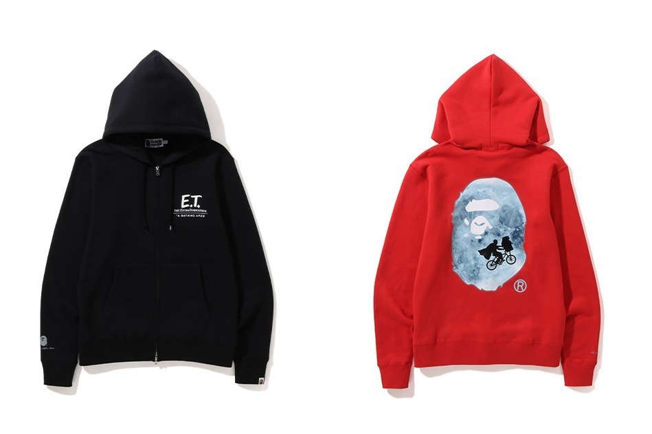 ア ベイシング エイプ×『E.T.』、名シーンのグラフィック配したTシャツやフーディー