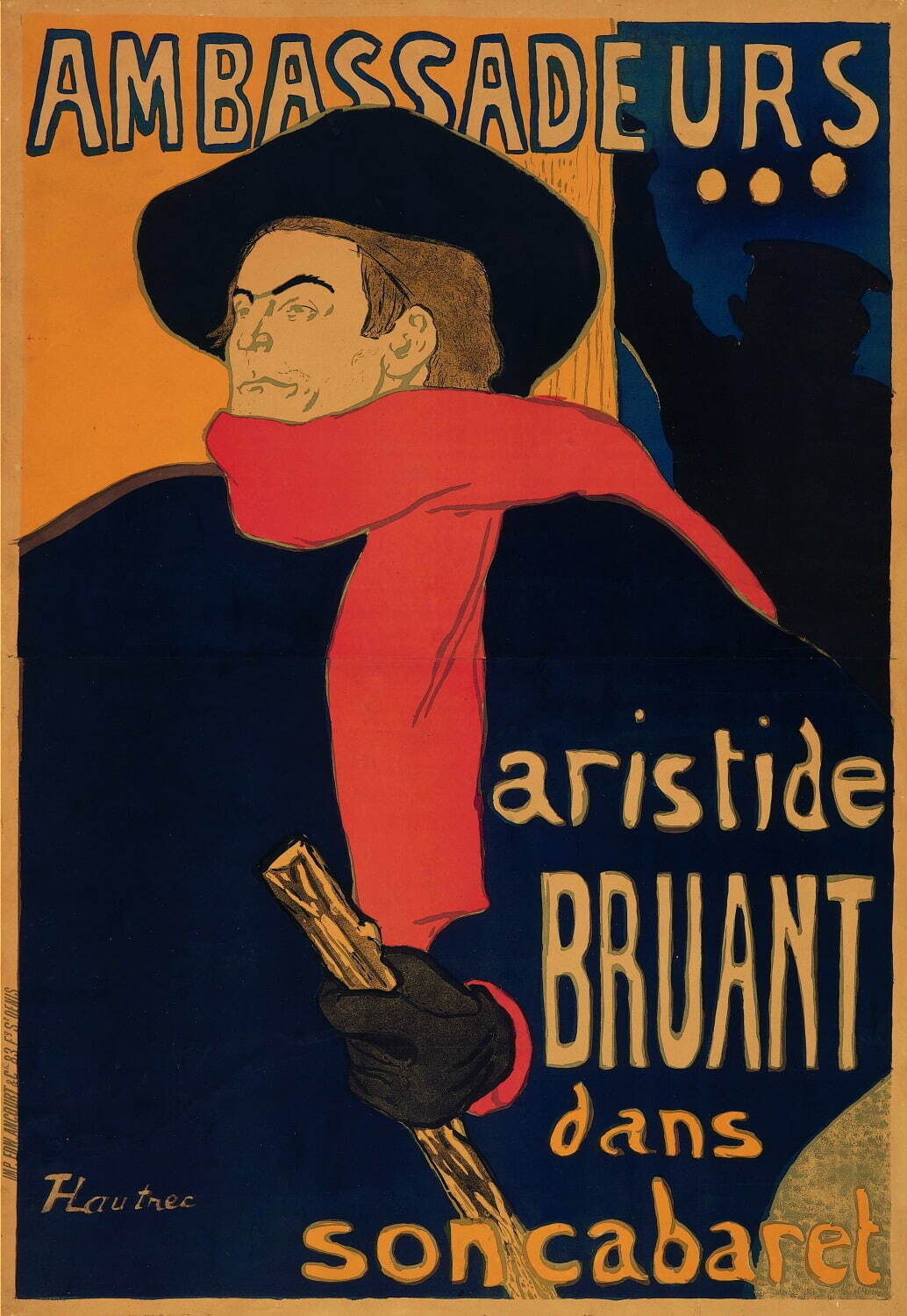 アンリ・ド・トゥールーズ＝ロートレック《アンバサドゥール、アリスティド・ブリュアン》1892年 サントリーポスターコレクション、⼤阪中之島美術館寄託