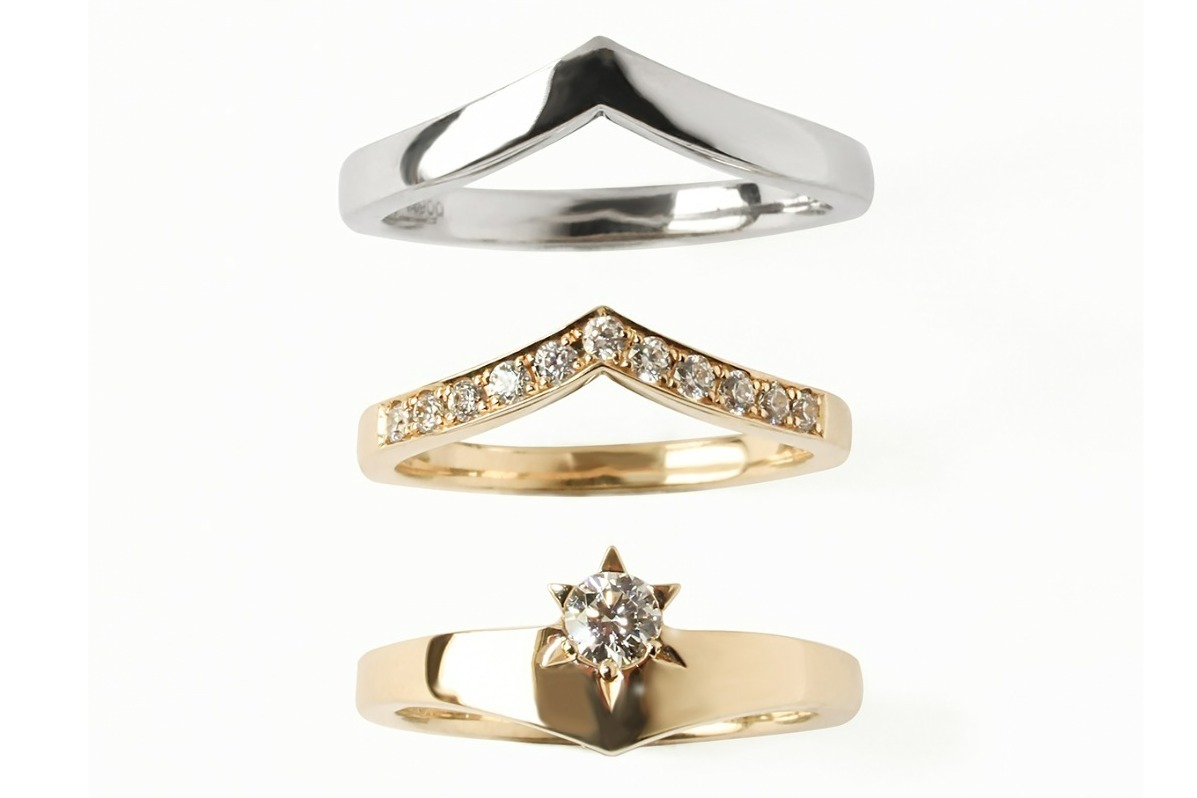 ブライダルリング｜イー・エム新作エンゲージリング“太陽”のように輝くダイヤモンド、Vラインのマリッジリングも