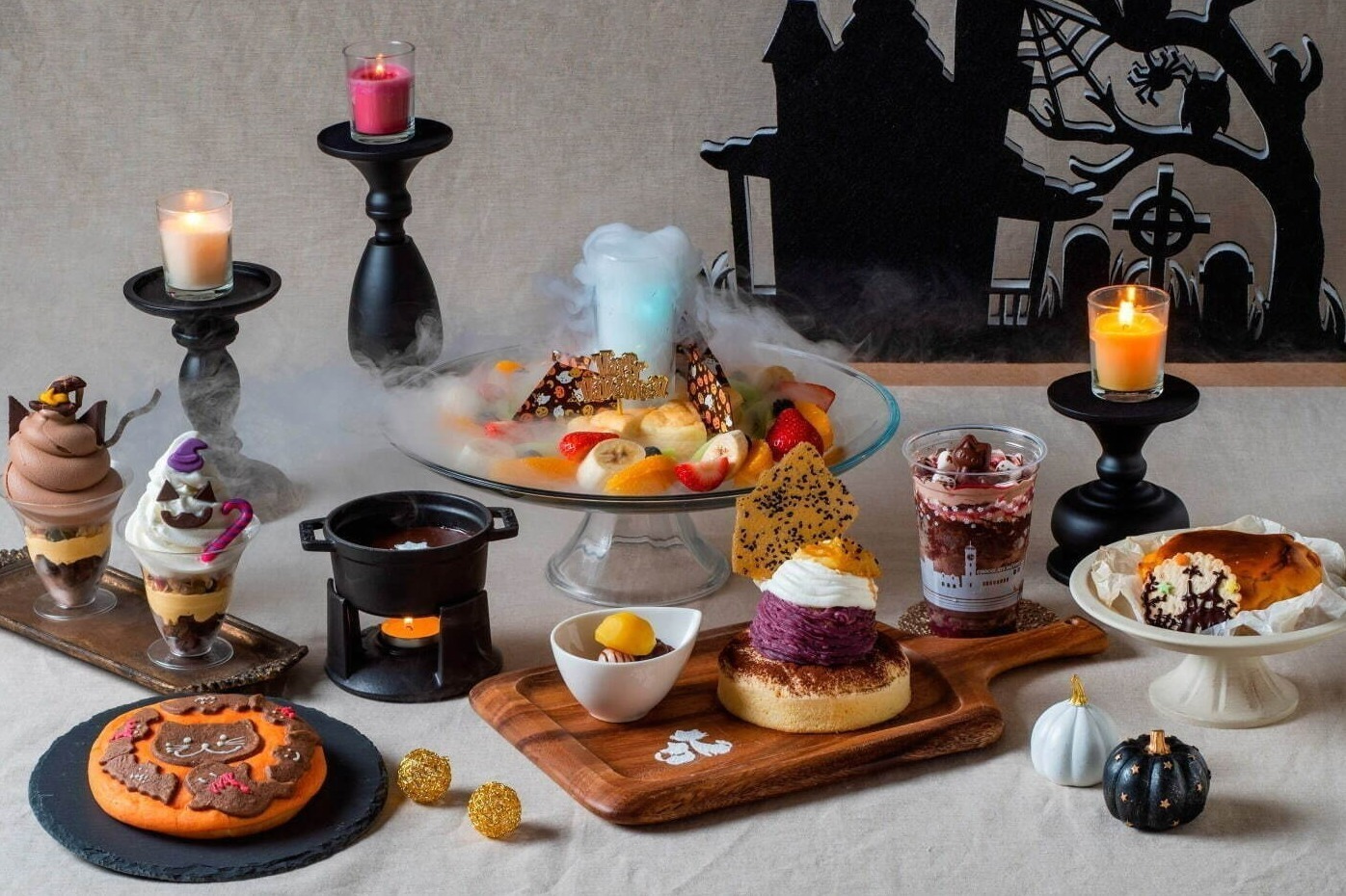 チョコレートフォンデュ｜札幌・白い恋人パークのハロウィン、“おばけ＆黒猫”パンプキンサンデーやチョコレートフラッペ