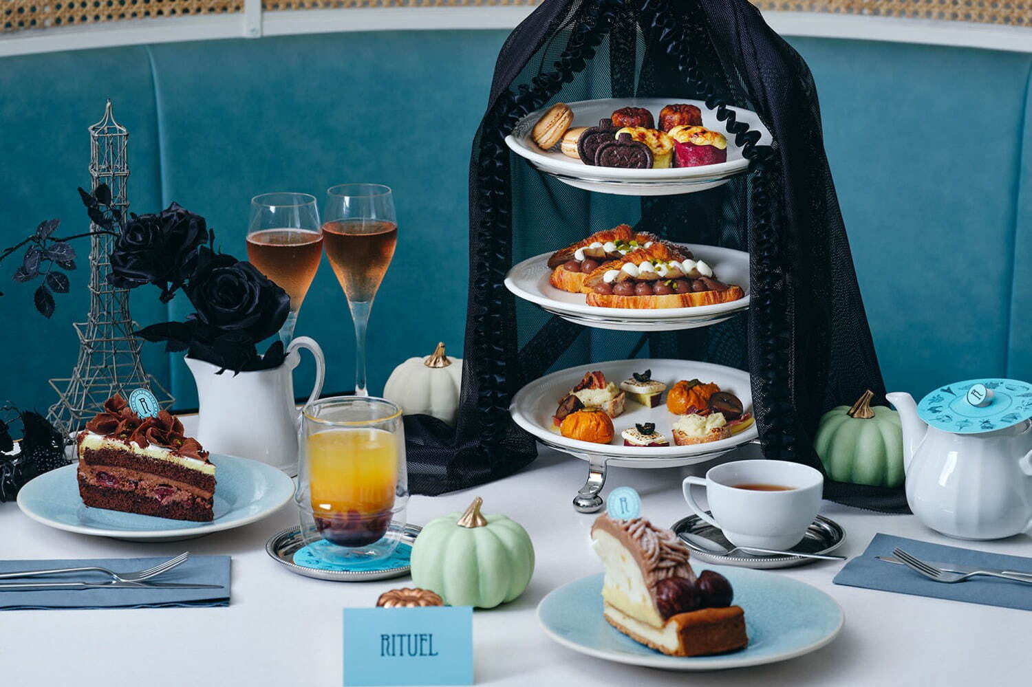 ルミネ｜「リチュエル カフェ」ルミネ新宿店のハロウィンアフタヌーンティー、秋の味覚を使った多彩なスイーツ
