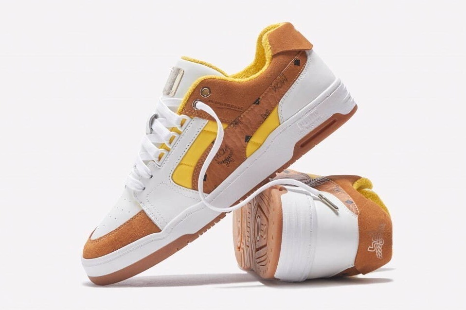 プーマ×MCMのコラボスニーカー、ヴィセトスモノグラムを施したバスケットボールシューズ