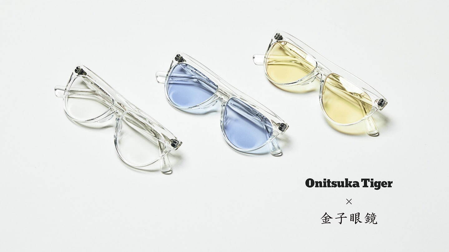 金子眼鏡×オニツカタイガーのサングラス、光沢のあるクリアフレームをオーバーサイズで｜写真4