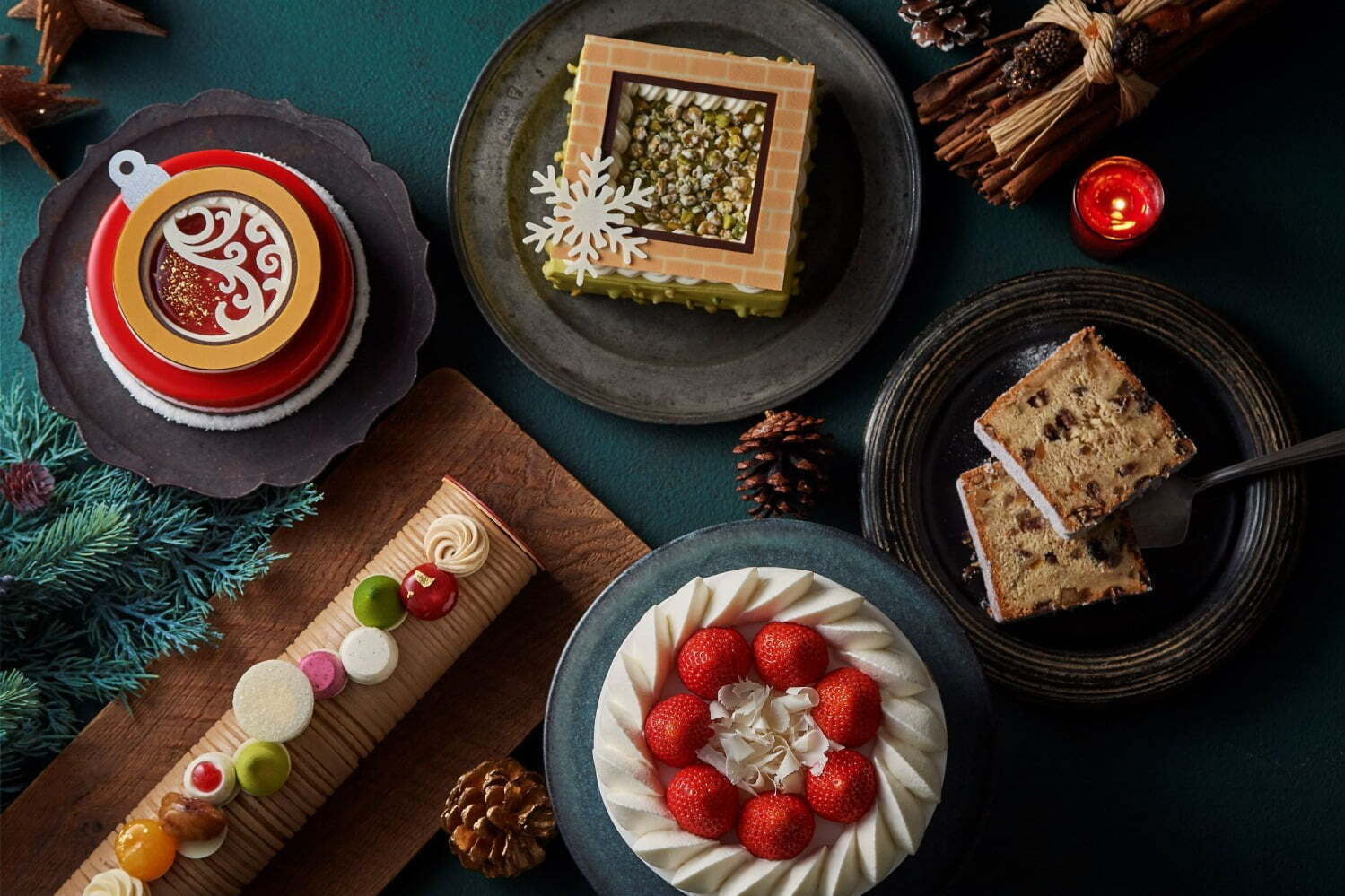 ダックワーズ｜ザ・キャピトルホテル 東急のクリスマスケーキ2022、ざくざく“ピスタチオづくし”煙突型ケーキなど