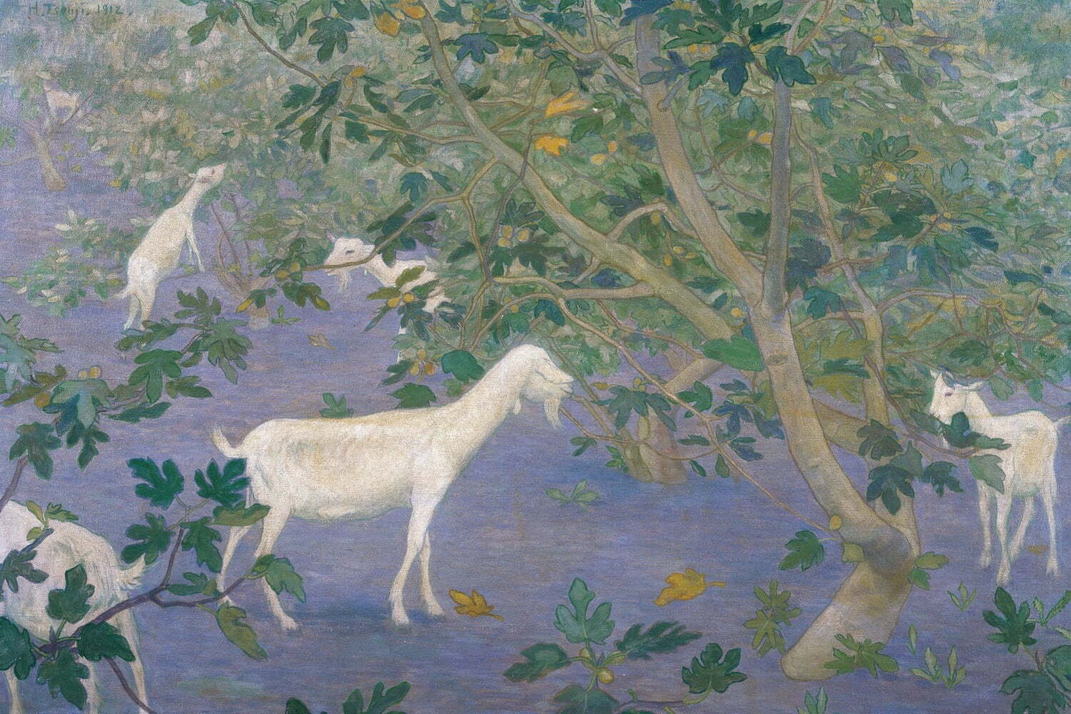 アンティーク　ヨーロッパ絵画　森の中の羊達　　油彩画肉筆　作者不明 アンティーク ヨーロッパ絵画 森の中の羊達 油彩画肉筆 作者不明