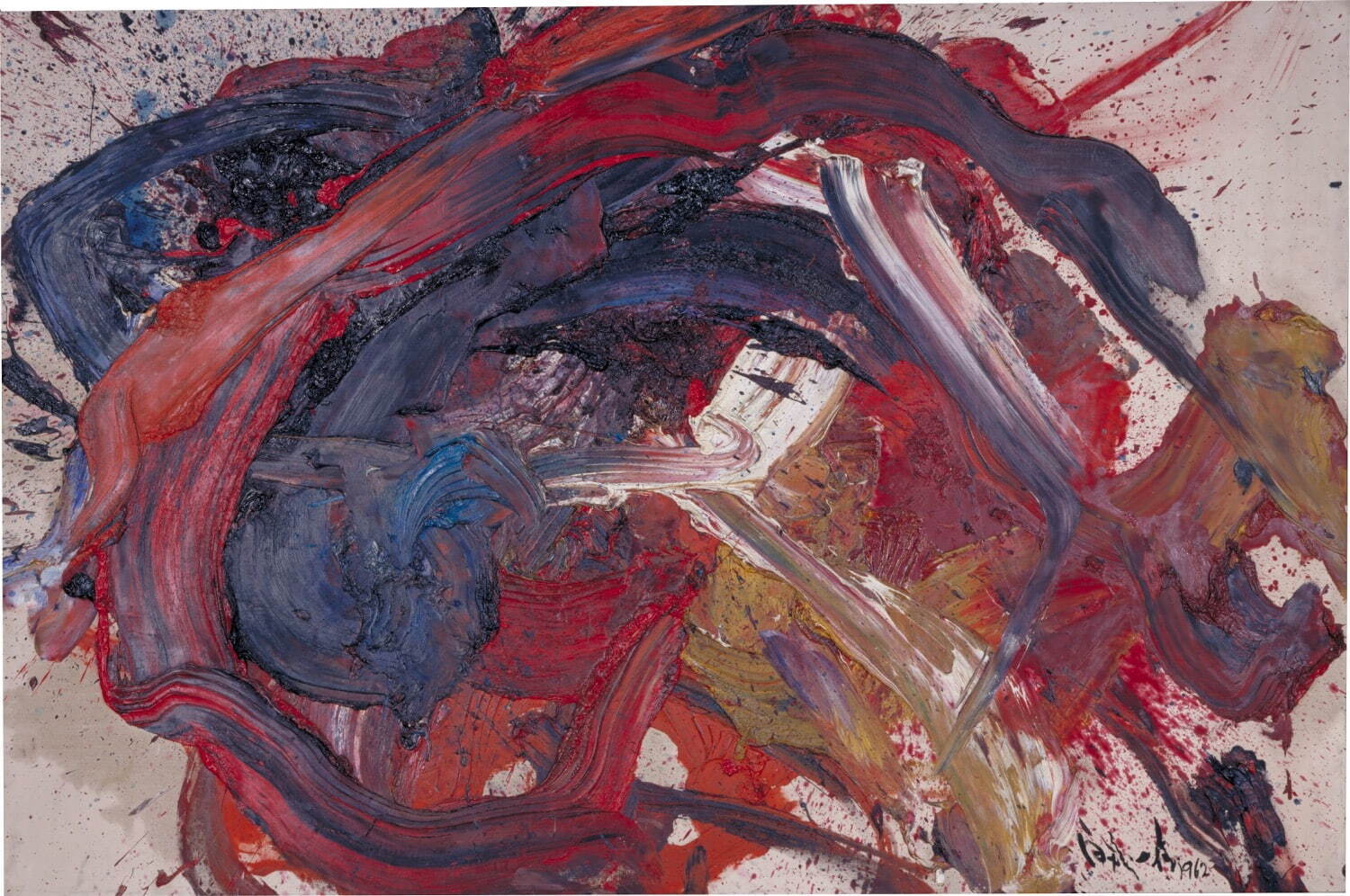白髪一雄《天暴星両頭蛇》1962年　油彩、カンヴァス　京都国立近代美術館蔵
［出品会場：大阪中之島美術館］