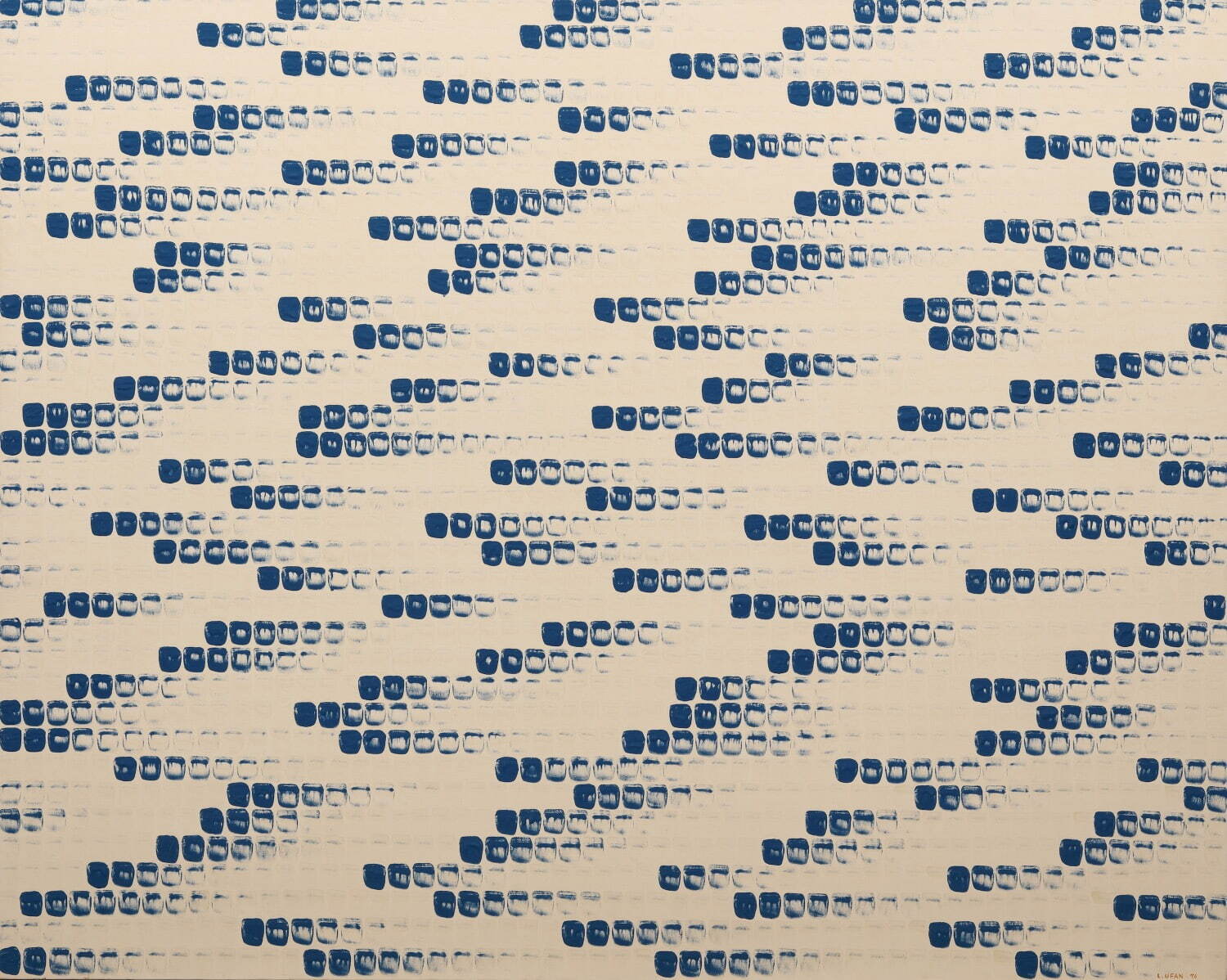 李禹煥《点より》1976年 岩彩、キャンバス 滋賀県立美術館蔵