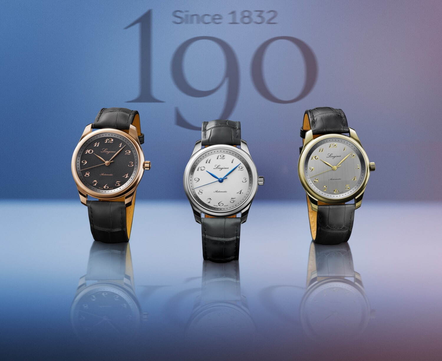 ロンジン“懐中時計”着想の190周年記念腕時計、鮮やかブルー針のクラシックな佇まい｜写真1