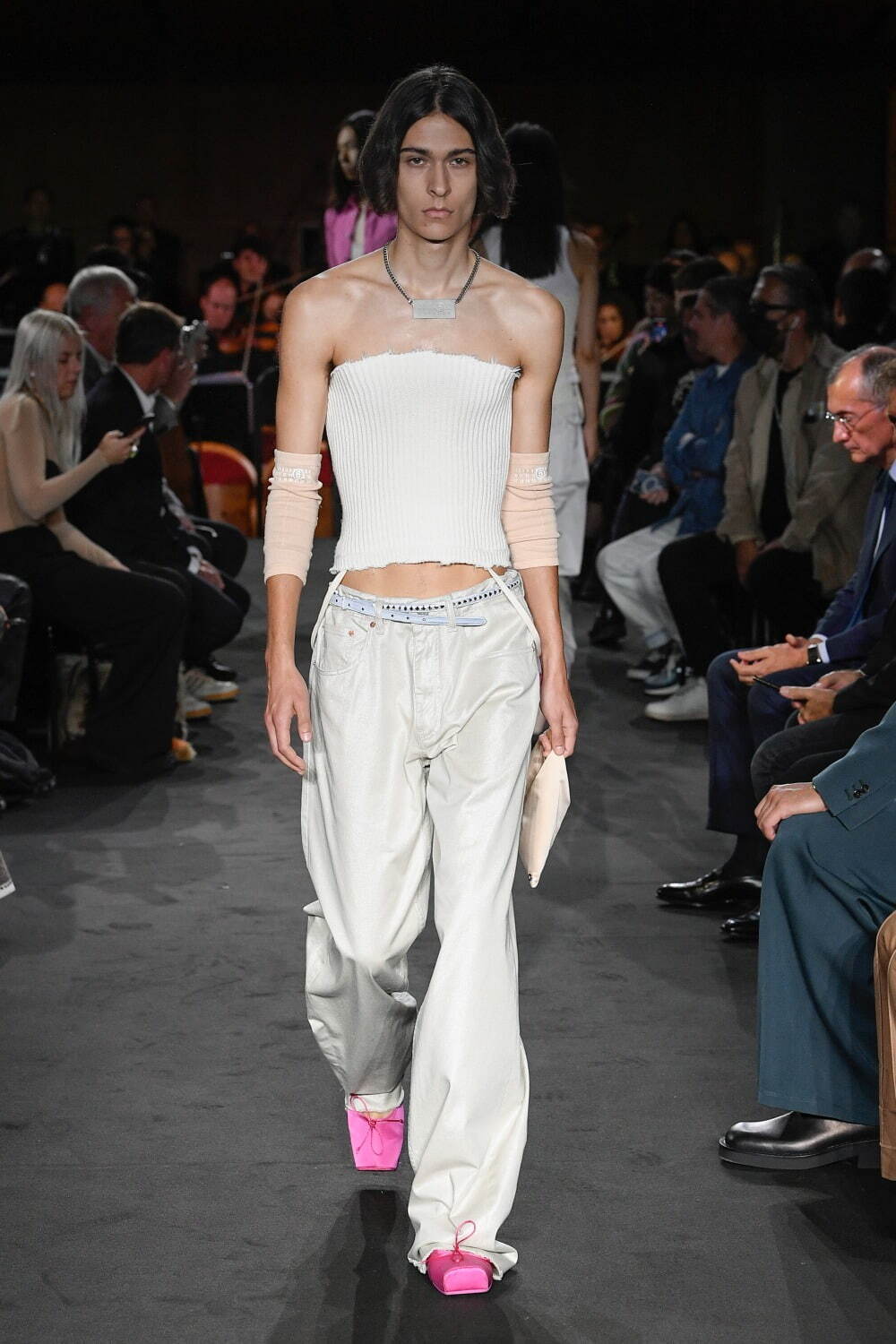 新品 MM6 Maison Margiela 春夏 シルバー ボディースーツ S トップス 