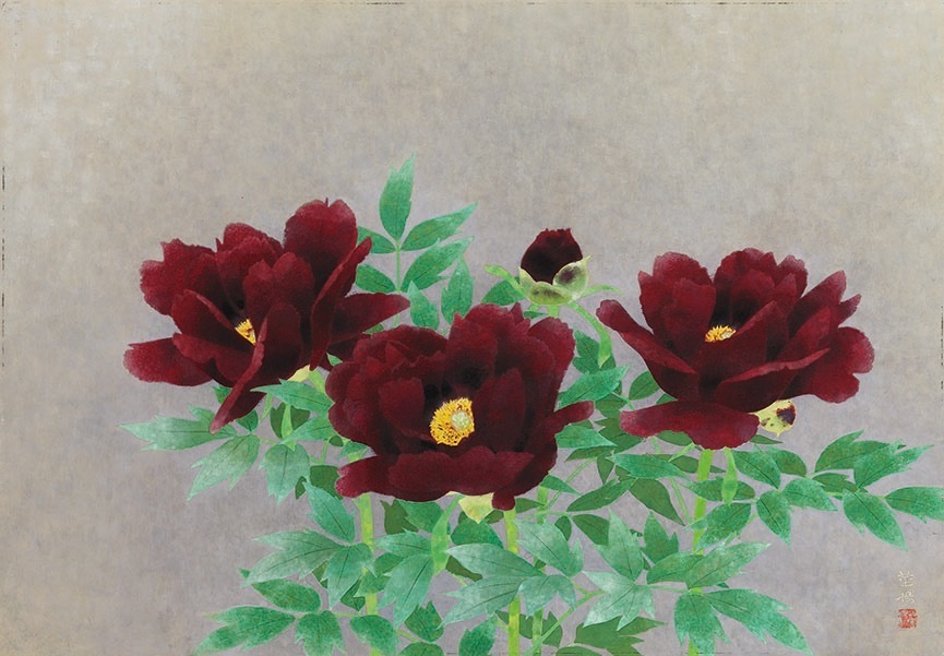 山口華楊 「卯」 うさぎ 陶板画版上落款 日本芸術院会員 日展
