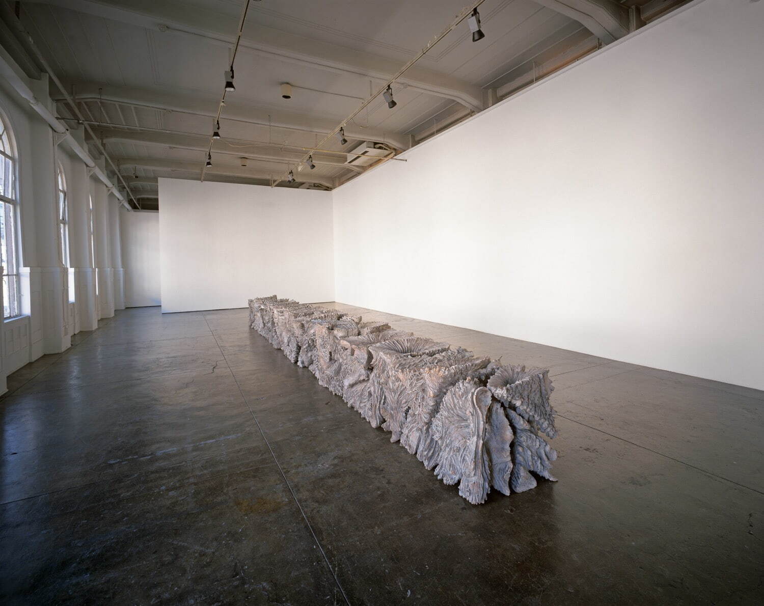 戸谷成雄《双影体II》2001年 73×84×850cm 木、灰、アクリル 愛知県美術館蔵 撮影：武藤滋生 Courtesy of ShugoArts (ライスギャラリーby G2展示風景)