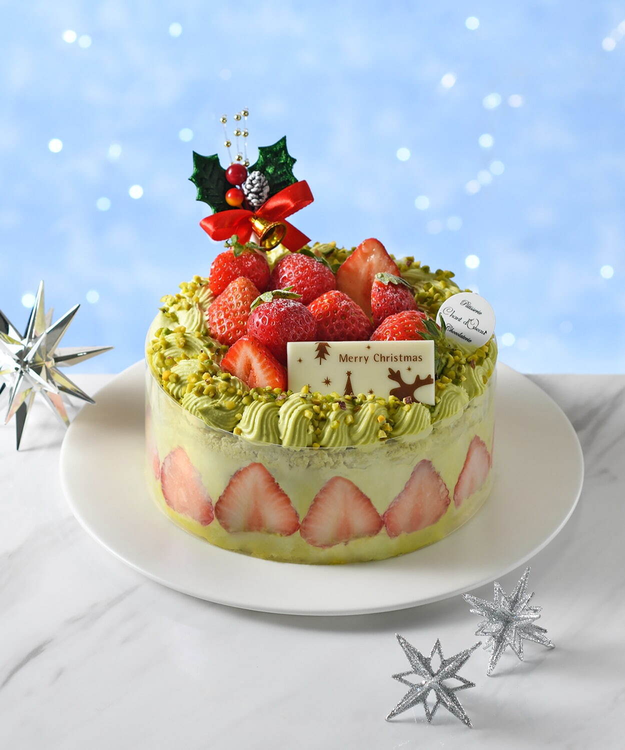 銀座三越のクリスマスケーキ2022、繊細な”花のチョコ”が咲くピスタチオケーキなど｜写真9