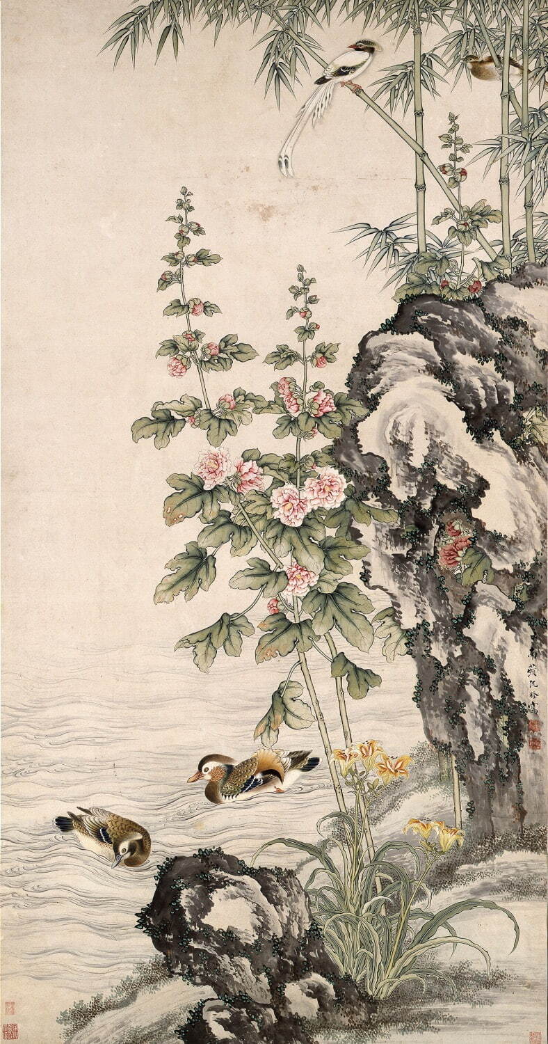 沈南蘋《鴛鴦図》清時代［後期展示］