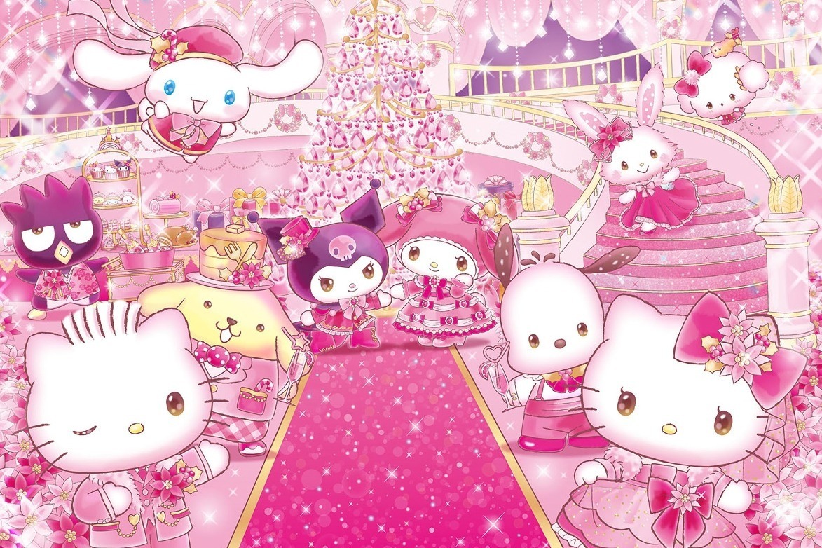 サンリオピューロランド「ピューロクリスマス」“ピンク”がテーマ、新作ショーやディナービュッフェなど