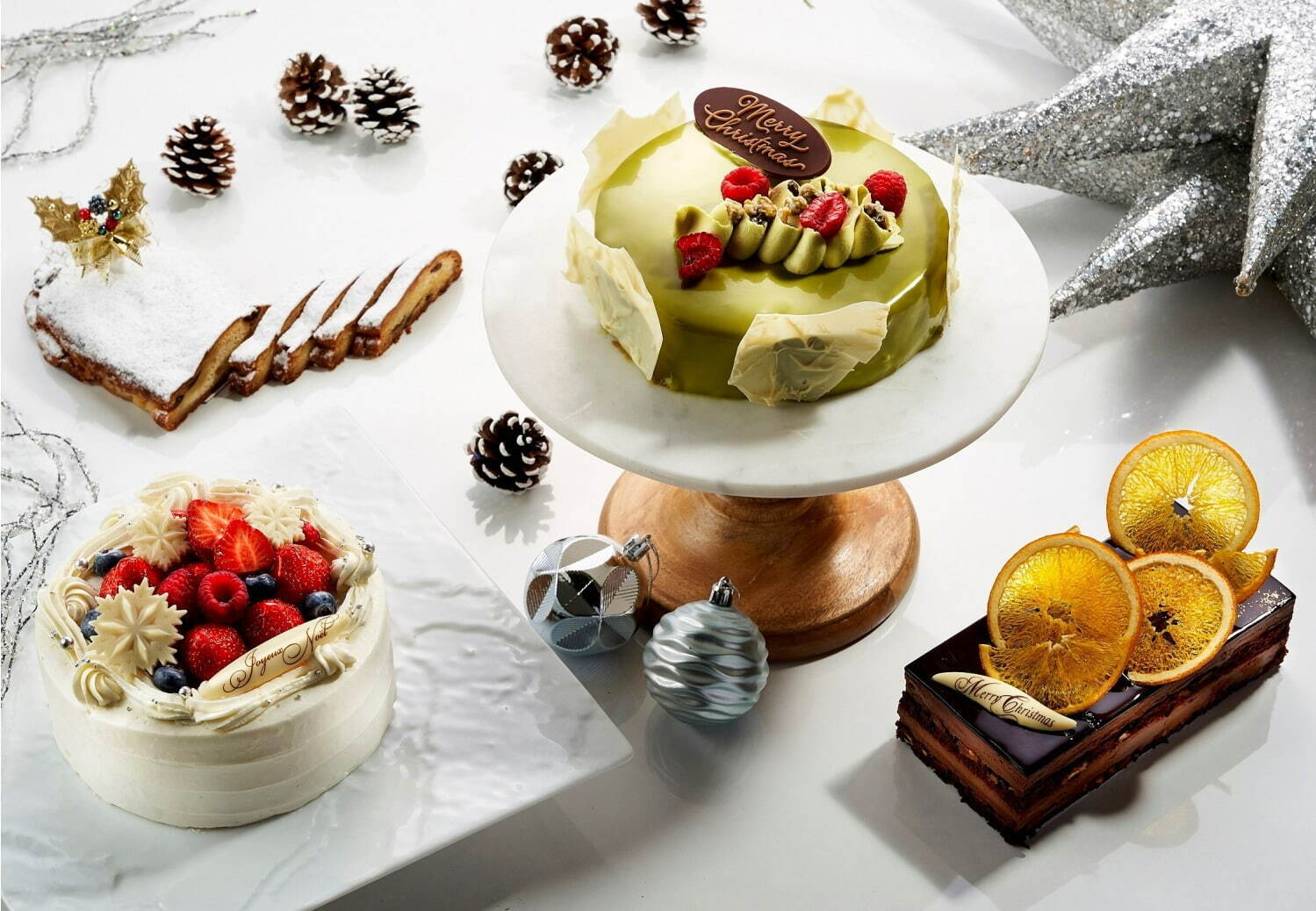 ウェスティン都ホテル京都の22年クリスマスケーキ 雪積もる森 をイメージしたピスタチオケーキ ファッションプレス
