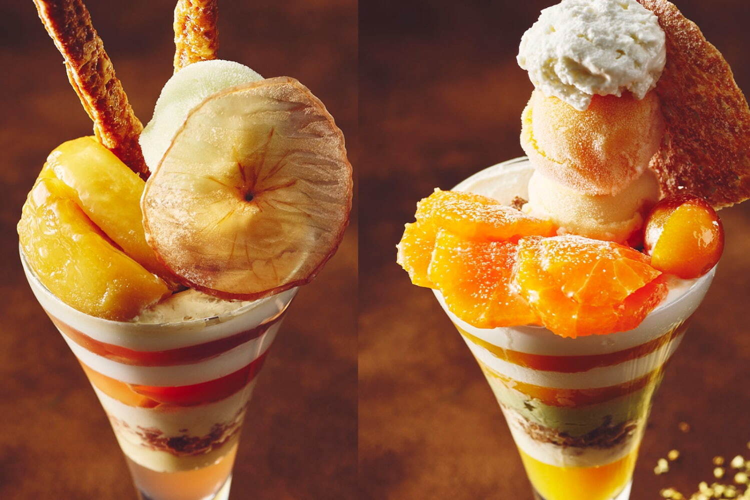 パフェ｜ストリングスホテル東京インターコンチネンタルの冬限定プレミアムパフェ、りんごキャラメル＆みかんチーズ