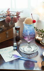 「空色のクリームソーダ ガラスペン」青空／夜空の澄んだグラデーションカラー、インク付きボックスで｜写真2