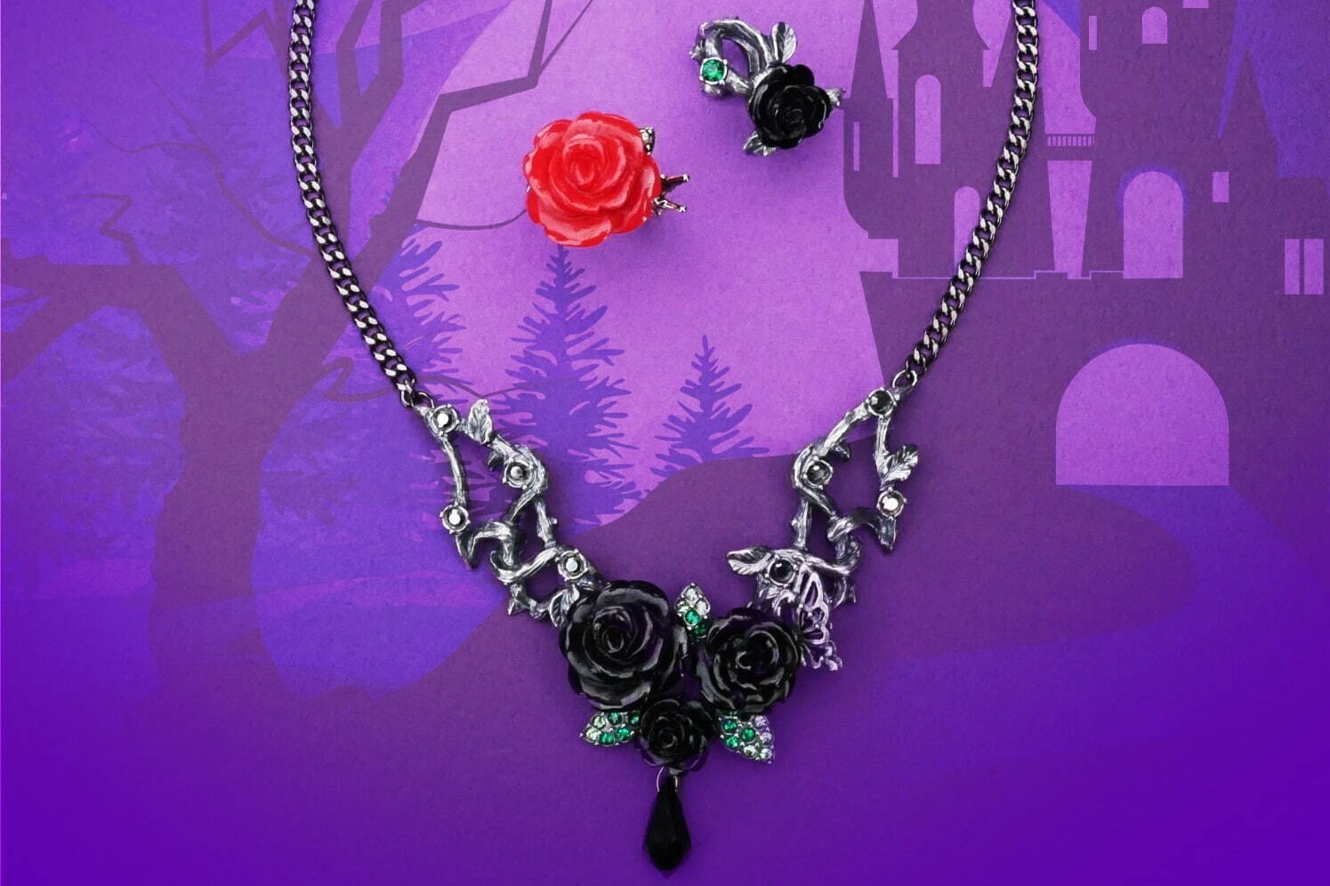 アナ スイ”バラモチーフ”の新作アクセサリー、絡み合う枝やトゲを配したネックレス＆リング