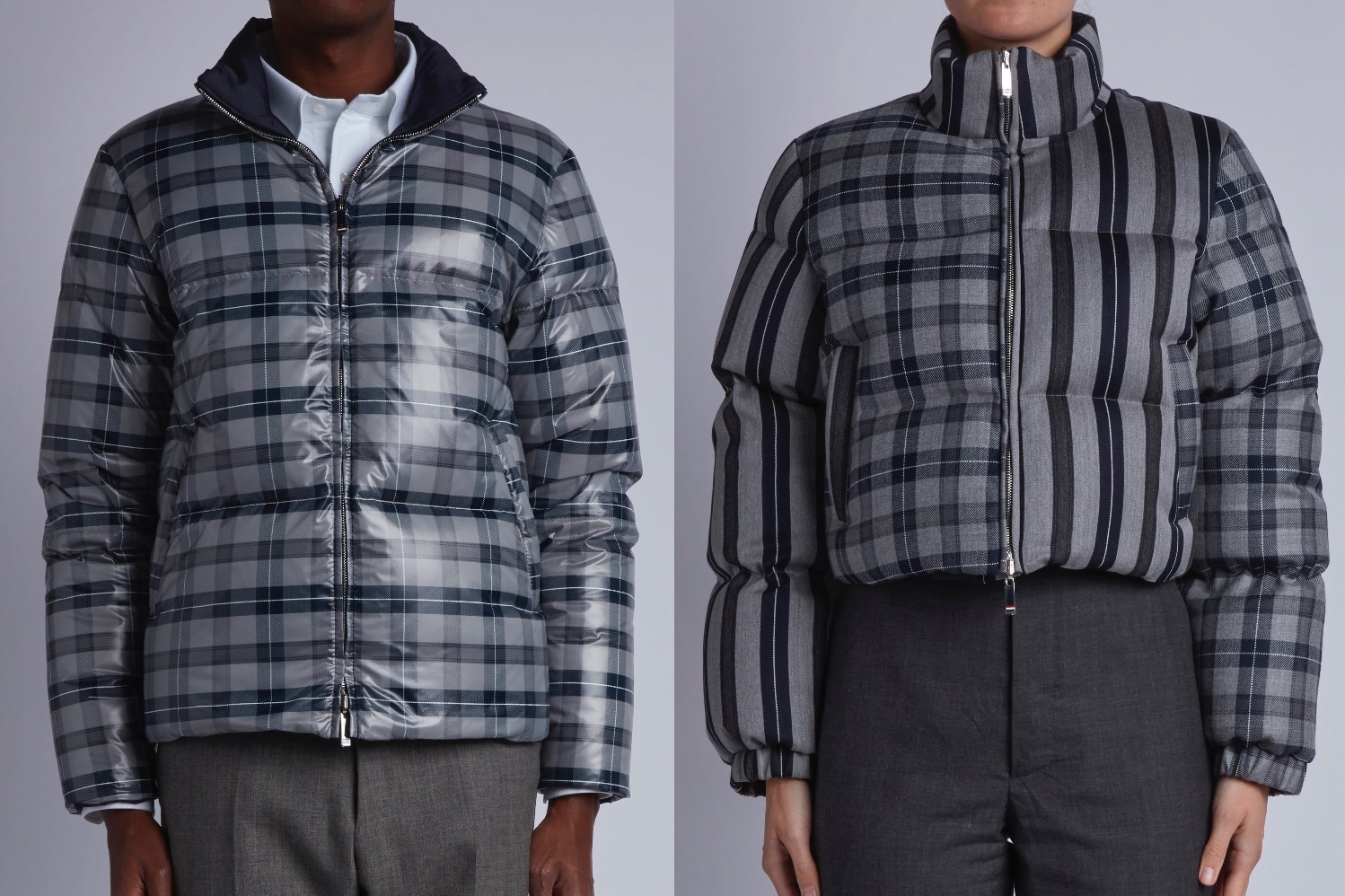 トム ブラウン、タータンチェックのメンズ＆ウィメンズダウンジャケット - 福岡では期間限定ストア