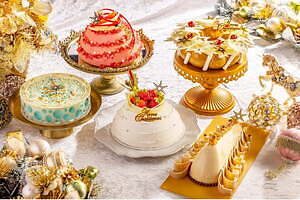 ヒルトン東京22年クリスマスケーキ、繊細なレース風チョコ細工や“まるで宝石”デコレーションのケーキ