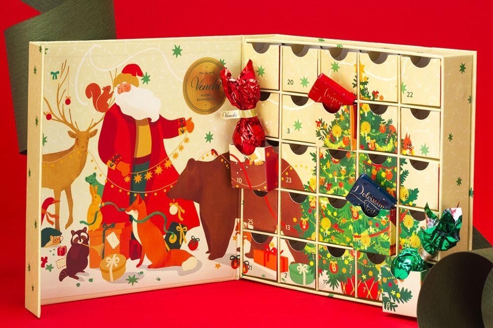 イタリア発の高級チョコ「ヴェンキ」のクリスマス限定チョコレート、本型のアドベントカレンダーやギフト缶