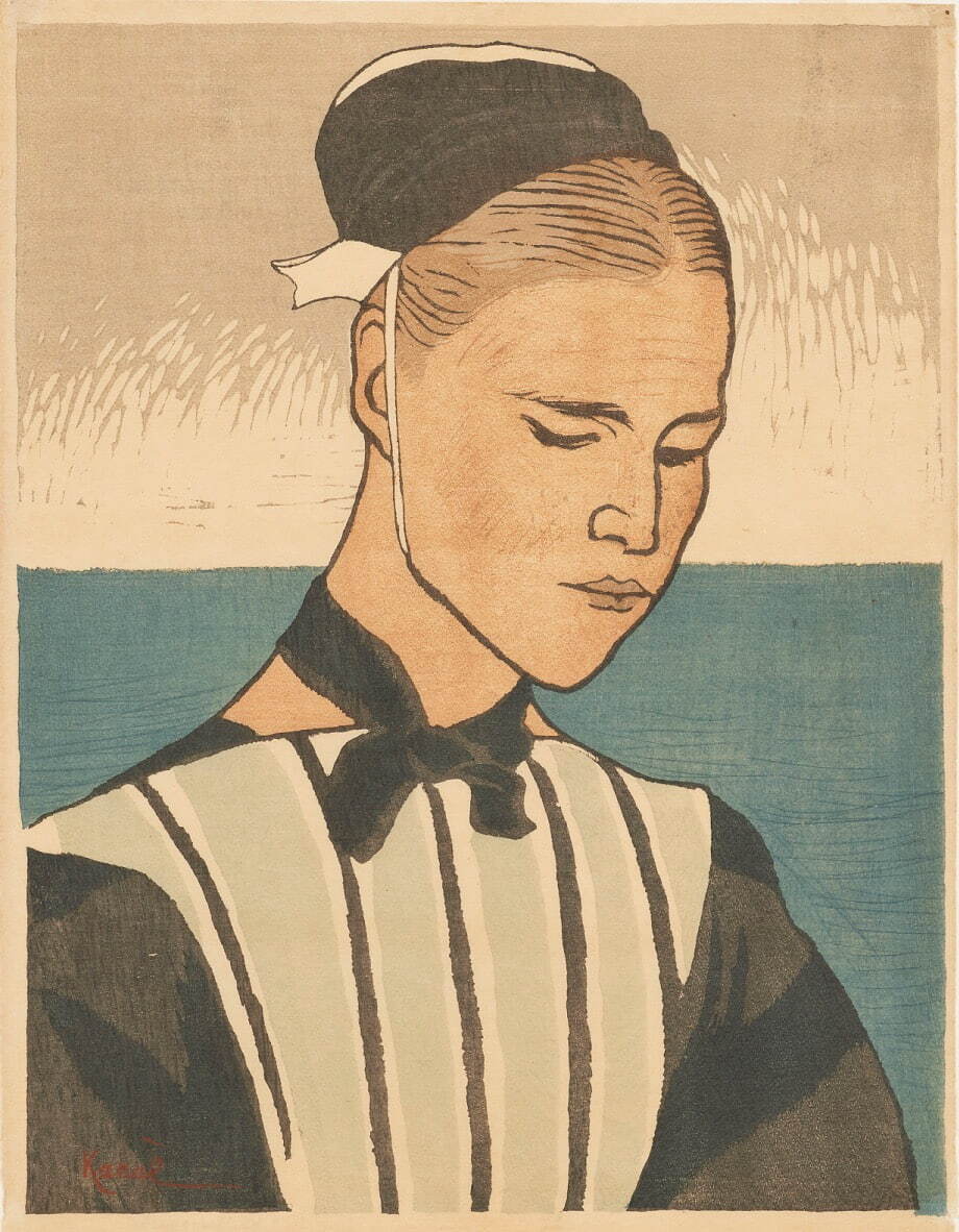 山本鼎 《ブルトンヌ》 1920年 多色木版 東京国立近代美術館
［3月18日(土)〜5月7日(日)展示］