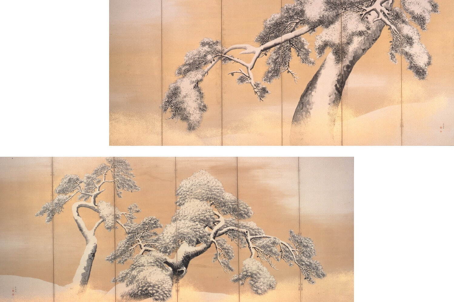 国宝《雪松図屏風》円山応挙筆 江戸時代・18世紀 三井記念美術館