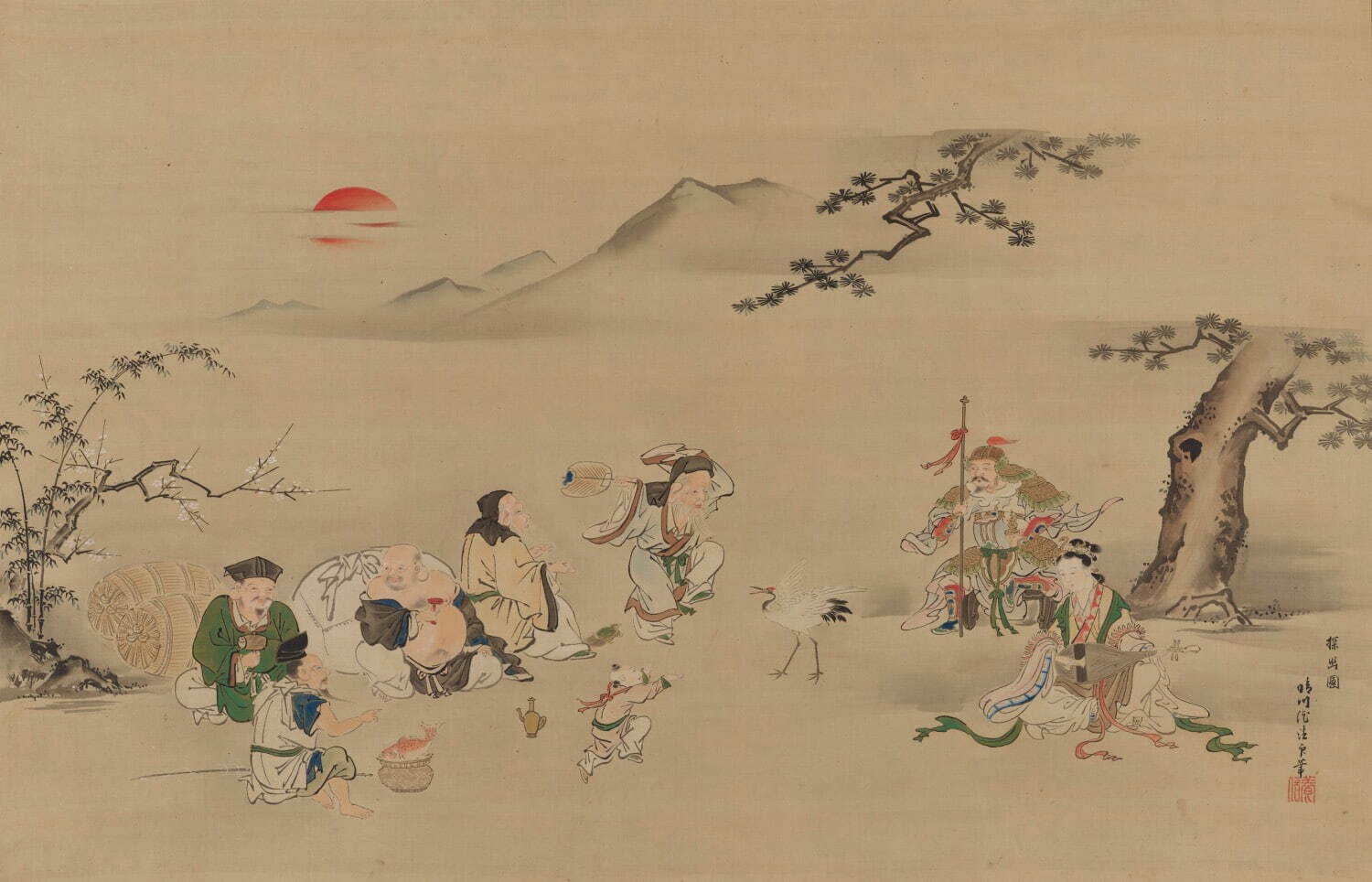 《七福神図》狩野養信筆 江戸時代・19世紀 三井記念美術館