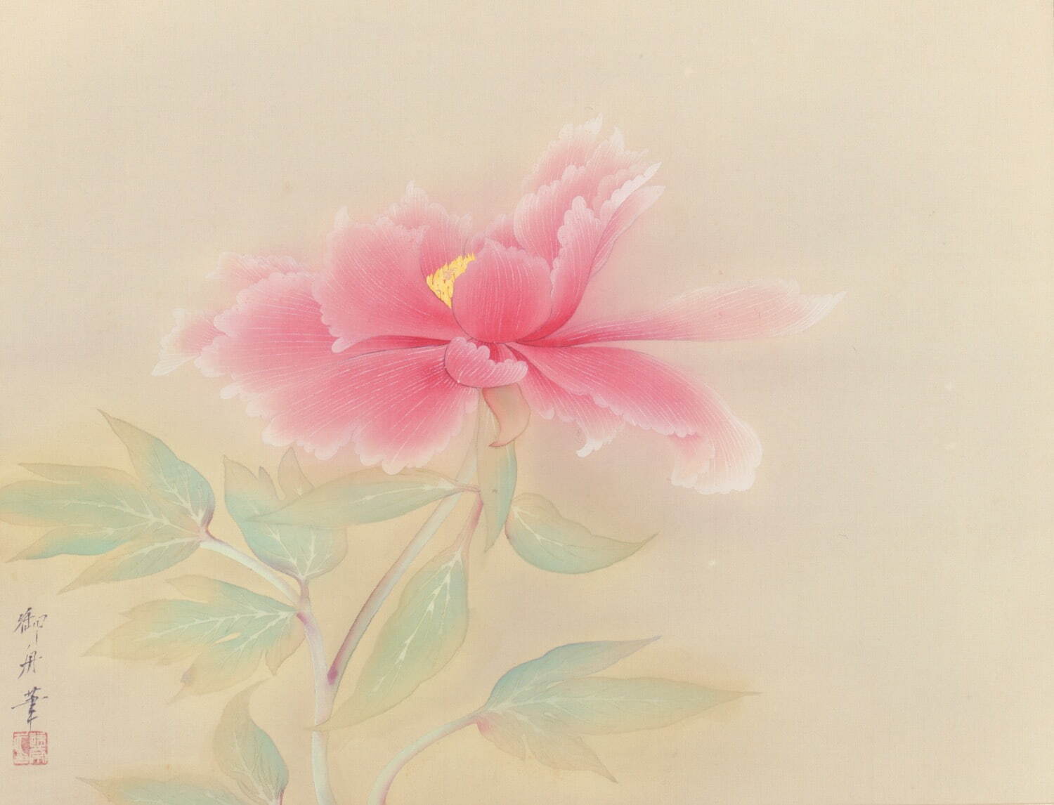 速水御舟《牡丹》1926年(大正15年) 絹本彩色・軸装 遠山記念館