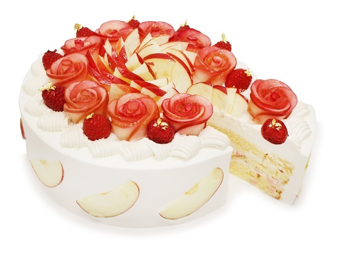 カフェコムサ“りんご”のボリューム満点ケーキ＆“ローズ型りんご”が咲く紅茶クリームのショートケーキ｜写真2