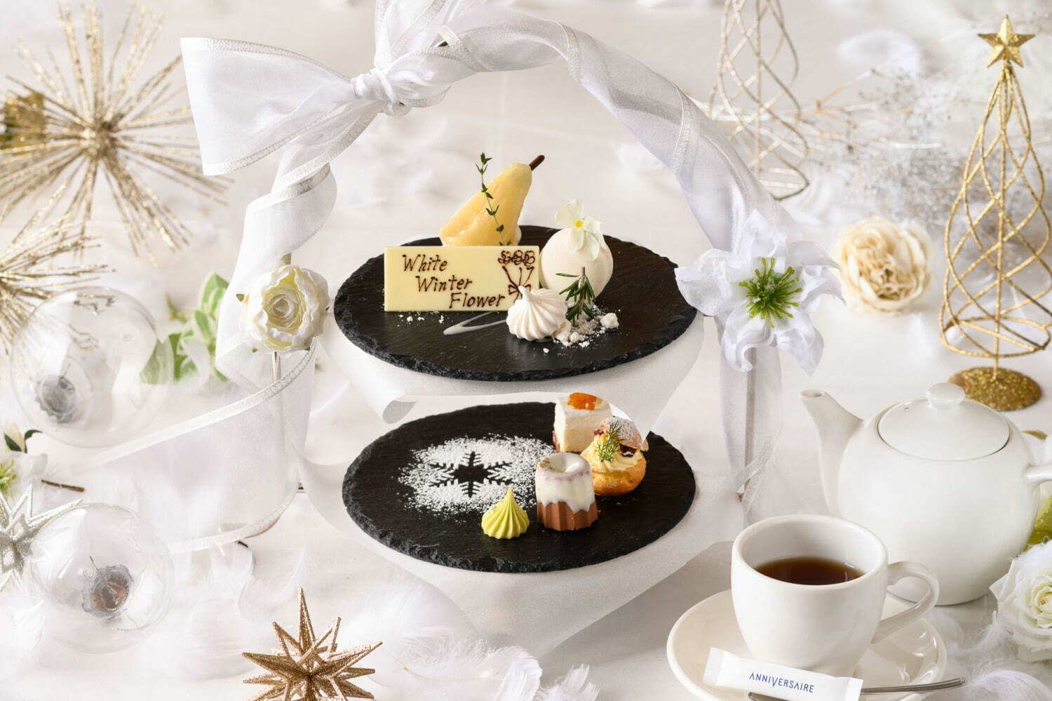 アニヴェルセルカフェ みなとみらい横浜、幻想的な雪がテーマの限定スイーツやアフタヌーンティーセット